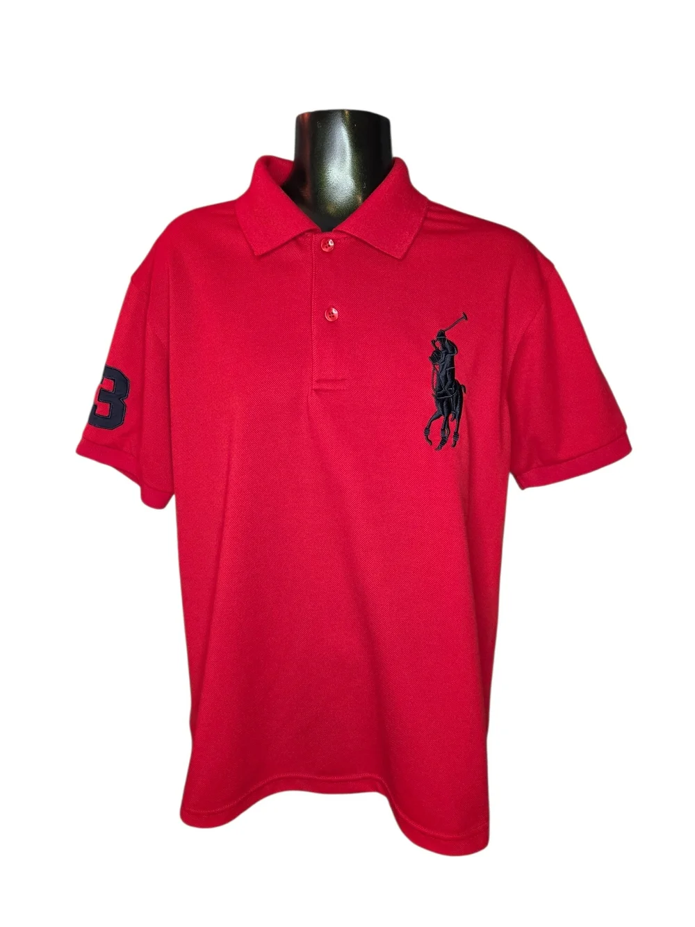 Vintage 90s Red Polo Ralph Lauren Collared Preppy Short Sleeve Polo Shirt Medium